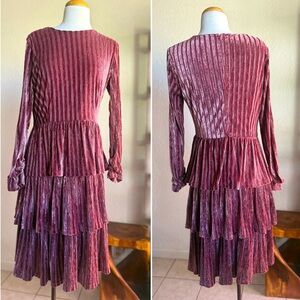 JessaKae Velvet Eiffel Ruffle Dress